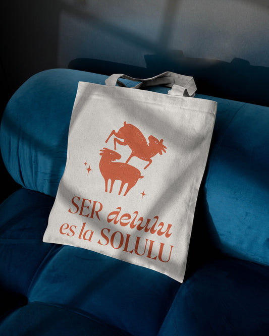 Tote Bag Ser Delulu la Solulu - Naranja